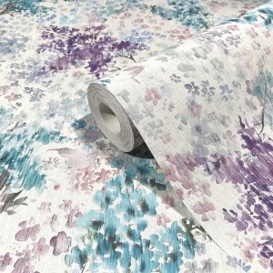Casadeco|Romantic floral wallpaper with white and beige clematis|Romantic