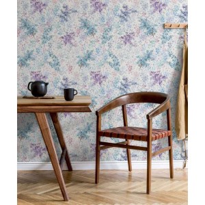 Casadeco|Romantic floral wallpaper with white and beige clematis|Romantic 2
