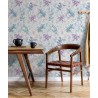 Marburg|Papier peint floral romantique delphiniums blanc bleu violet|Romantique