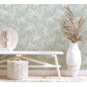 Marburg|Papier peint romantique delphiniums aquarelle gris blanc|Romantique