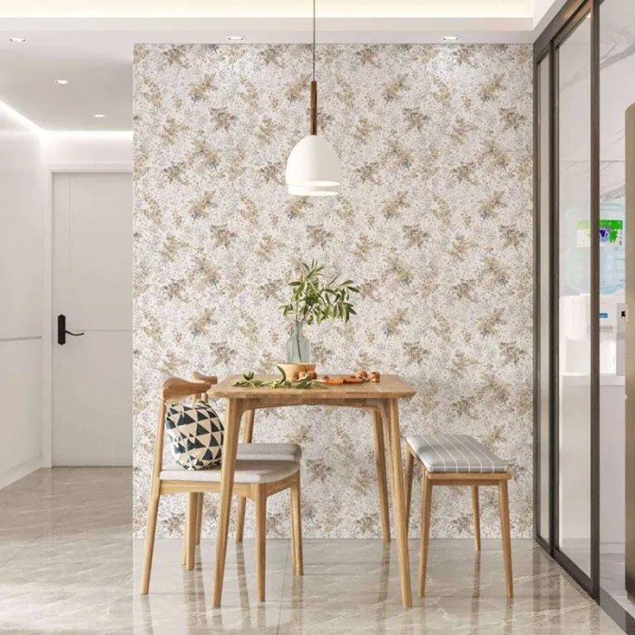 Marburg|Papel pintado floral acuarela, delfinios blanco, gris|Papel Pintado