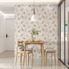 Marburg|Wallpaper watercolor floral, white delphiniums, gray|Wallpaper