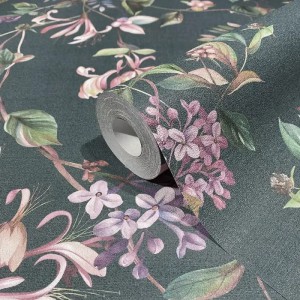 Marburg|Papier Peint imprimé fleurs blanches avec baies|Papier Peint