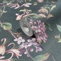 Marburg|Wallpaper with grey, blue, and green berries and flowers|Wallpaper