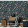 Marburg|Papier Peint fleurs baies grises, bleu et vert|Papier Peint