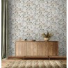 Marburg|Wallpaper with white floral print with berries|Wallpaper