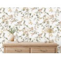 Marburg|Papier Peint imprimé fleurs blanches avec baies|Papier Peint