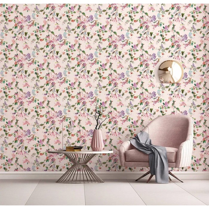 Marburg|Wallpaper beige and pink flowers|Wallpaper