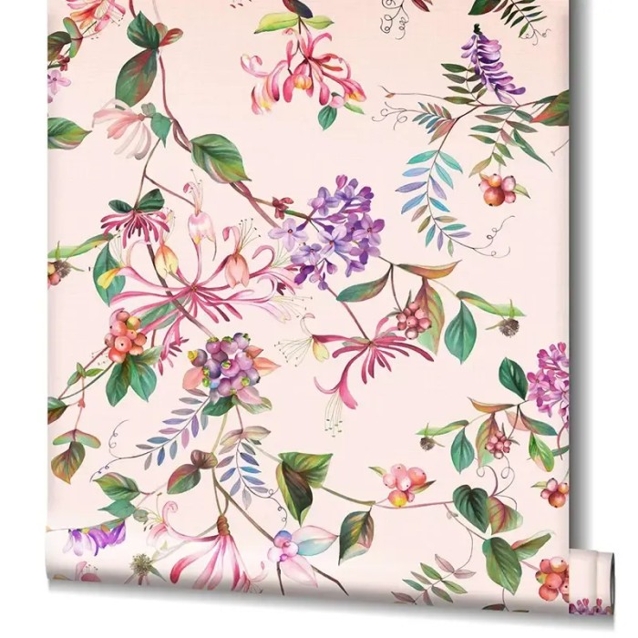 Marburg|Wallpaper beige and pink flowers|Wallpaper