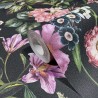 Marburg|Floral vine wallpaper in black, pink and green|Rustic