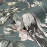 Marburg|Botanical vine wallpaper in grey, blue, green and pink|Rustic