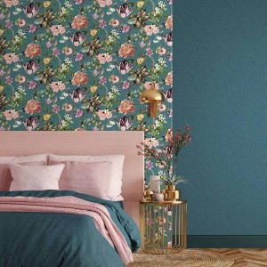 Marburg|Wallpaper green and pink floral vine|Wallpaper 2
