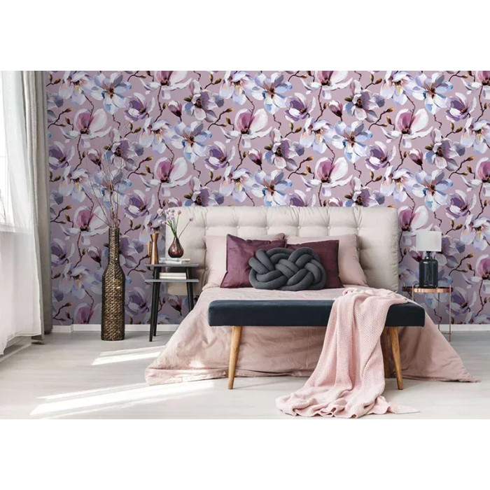 Papel pintado oriental magnolias acuarela - Marburg Flora 47463