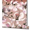 Marburg|Watercolor magnolia wallpaper in brown, white and pink|Romantic