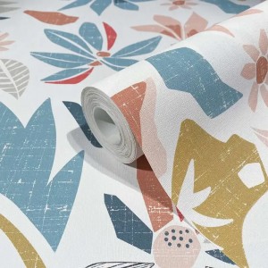 Casadeco|Modern yellow and blue design wallpaper|Wallpaper