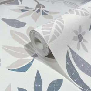 Papeldecor|3D silver geometric motifs wallpaper, concrete effect|Wallpaper