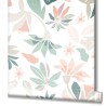 Marburg|Papel pintado flores blanco, verde y naranja vectorizado|Papel Pintado