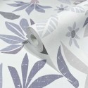 Marburg|Papier Peint fleurs blanches, violettes|Papier Peint