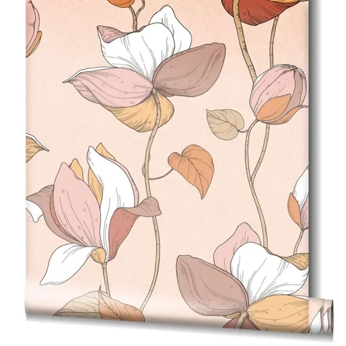 Marburg|Papel pintado plantas trepadoras beige marrón naranja|Romántico