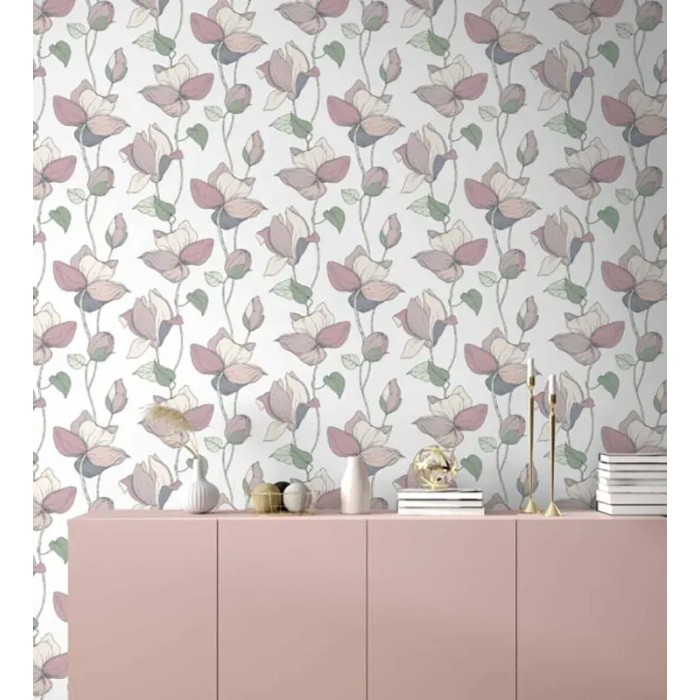 Marburg|Wallpaper climbing plants white, beige, and green|Wallpaper