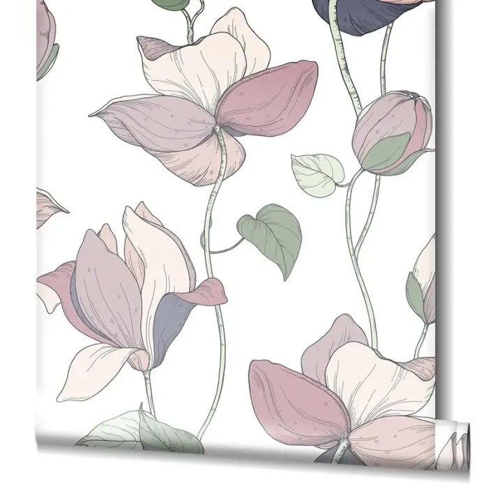 Papel pintado plantas trepadoras blanco, beige y verde - Marburg Flora 47472