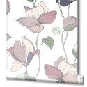 Papel pintado plantas trepadoras blanco, beige y verde - Marburg Flora 47472