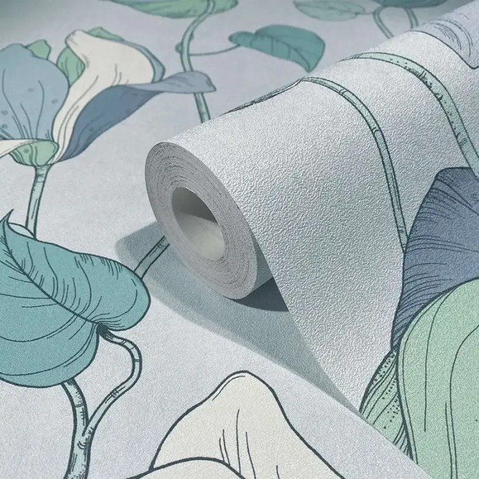 Marburg|Papel pintado plantas trepadoras azul y verde|Papel Pintado