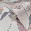 Marburg|Papier peint floral plantes grimpantes gris et marron|Romantique