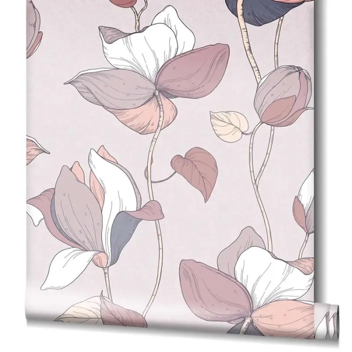 Marburg|Floral climbing plant wallpaper in grey and brown|Romantic