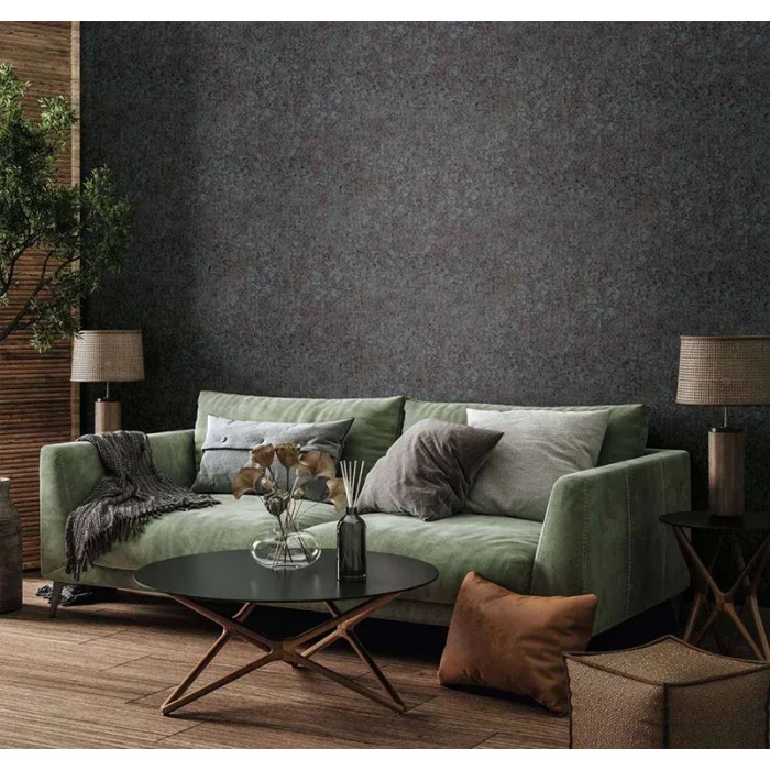 Marburg|Rustic wallpaper with distressed anthracite wall effect|Factory Style