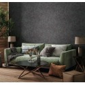 Marburg|Rustic wallpaper with distressed anthracite wall effect|Factory Style