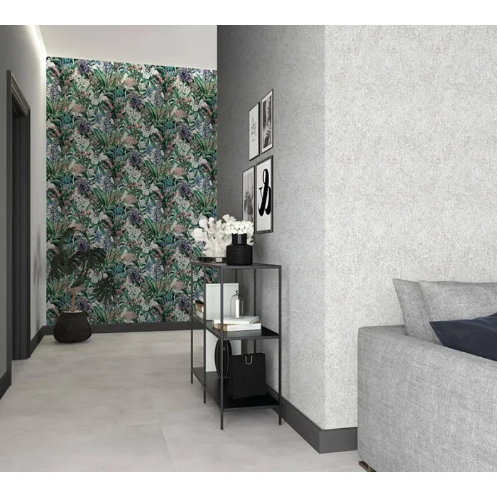 Papel pintado floral flores de campo verde gris - Marburg Flora 47477