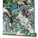 Marburg|Papel pintado floral flores de campo verde gris|Rústico
