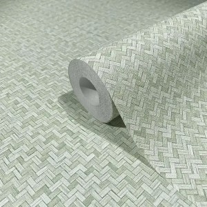 Casamance|Wallpaper natural fibers mustard orange wicker style|Raffia Imitation