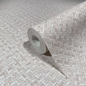 Casadeco|Terrakotta-Tapete mit Struktur|Raffiaimitation