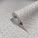 Marburg|Japandi braided wicker wallpaper in pink|Raffia Imitation