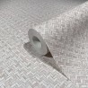 Marburg|Japandi braided wicker wallpaper in pink|Raffia Imitation
