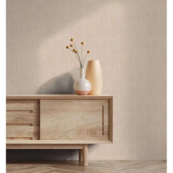 Marburg|Japandi braided jute wallpaper in beige|Raffia Imitation