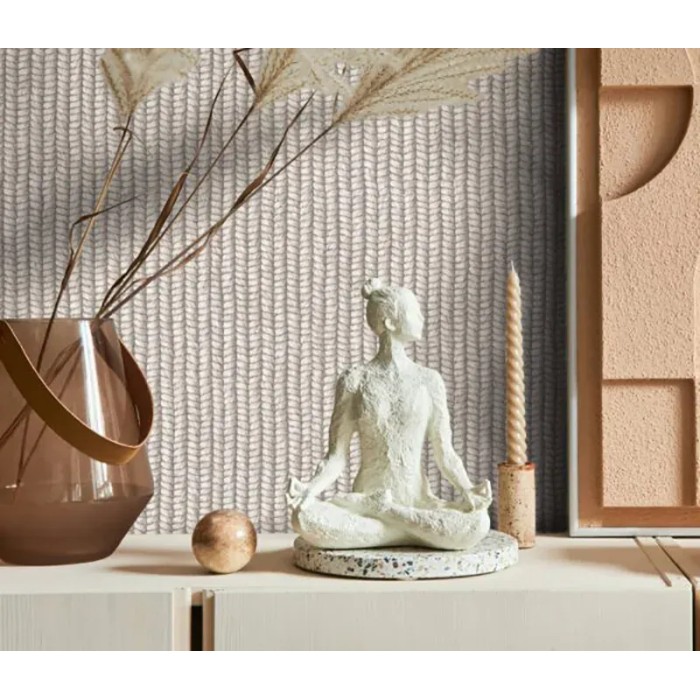 Marburg|Japandi Tapete geflochtenes Jute Grau und Beige|Raffiaimitation