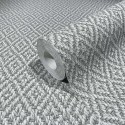 Marburg|Papier peint Japandi crochet textile gris|Imitation Tissu