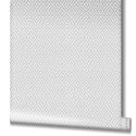 Marburg|Japandi crochet textile wallpaper in white and grey|Rhombus