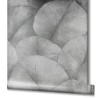 Marburg|Papel pintado floral gris hojas grandes 3D|Papel Pintado