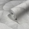 Marburg|Light gray floral wallpaper with large 3D leaves|Wallpaper