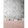 Marburg|Light gray floral wallpaper with large 3D leaves|Wallpaper