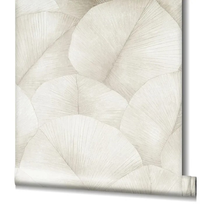 Marburg|Papier Peint floral beige à grandes feuilles 3D|Moderne