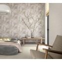 Marburg|Japandi wallpaper with large leaves in pink|Romantic