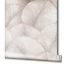 Marburg|Japandi wallpaper with large leaves in pink|Romantic