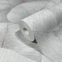 Marburg|Papel pintado oriental hojas grandes gris azulado|Oriental