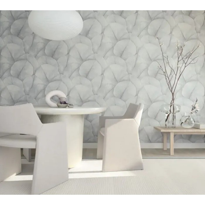 Marburg|Oriental wallpaper with large bluish-grey leaves|Oriental