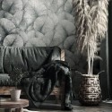Marburg|Wallpaper silver floral large leaf 3D|Modern